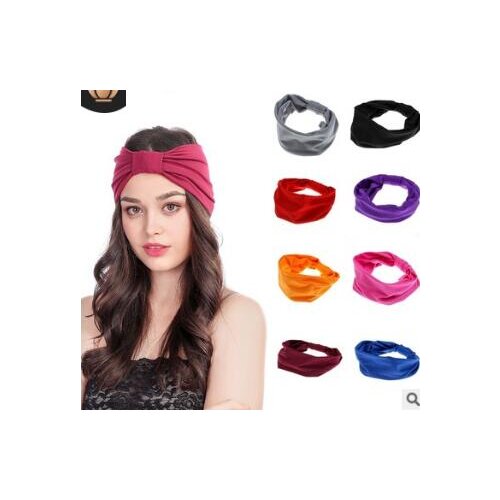 40pcs/lot DIY Multi Polyester Elasticity Four Seasons Headband Retro Sports Turban Widen Head Bands Hair Styling Tools HA854