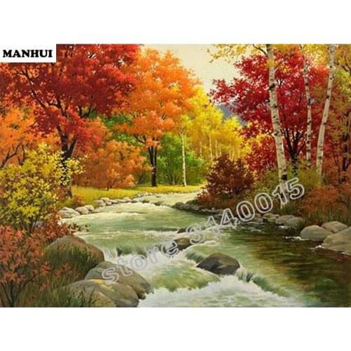 Diamond Embroidery Cross Stitch Rhinestone 5D DIY landscape Diamond Painting Mosaic Painting Home Decor BCD358