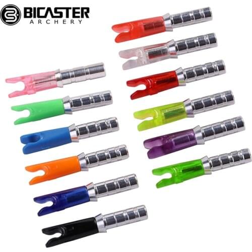 Bicaster 30pcs Archery Arrow Pin Nock Aluminum Pins + Plastic S Nock ends for ID 4.2mm Shaft
