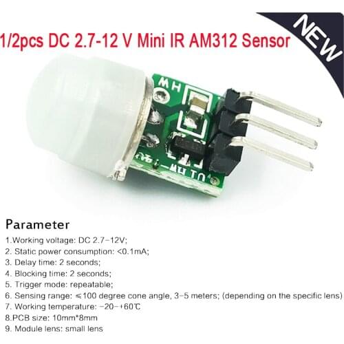 AM312 PIR Motion Body Human Sensor Mini IR Infrared Pyroelectric Detector Module DC2.7-12V For Auto-sensing Electrical Equipment