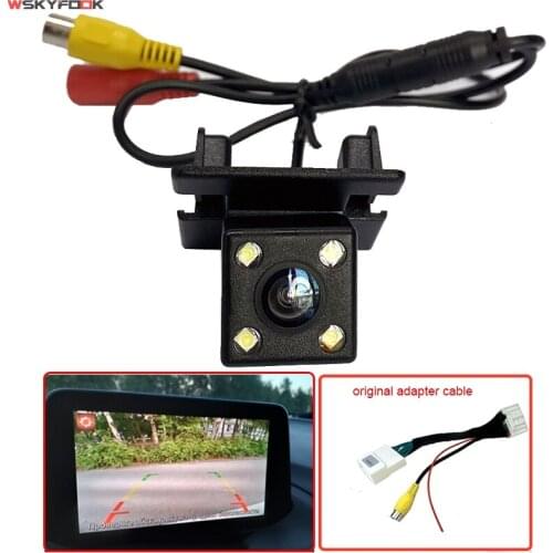 Car Rear View Reverse Backup Camera For Mazda Demio 2 Mazda2 DJ 5-Door Hatchback / 28 Pin Adapter cable For Original Screen