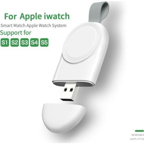 Mini Wireless Charger For Apple Watch SE 6 5 Portable Dock Adapter Smart USB Charging Charger For Apple Watch iwatch 1/2/3/4/5/6