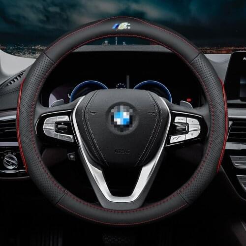 No Smell Thin Car Genuine Leather Steering Wheel Covers for BMW F87 M2 F80 M3 F82 M4 M5 F12 F13 M6 F85 X5 M F86 F33 Accessories