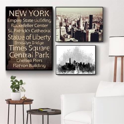 New York Black And White Photos Posters And Prints Canvas Art Painting Wall Pictures For Living Room Decoration Home Decor