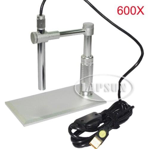 600X Digital USB Video Microscope Endoscope Camera Set with 8 LED light illuminator + Aluminium Alloy Stand Holder