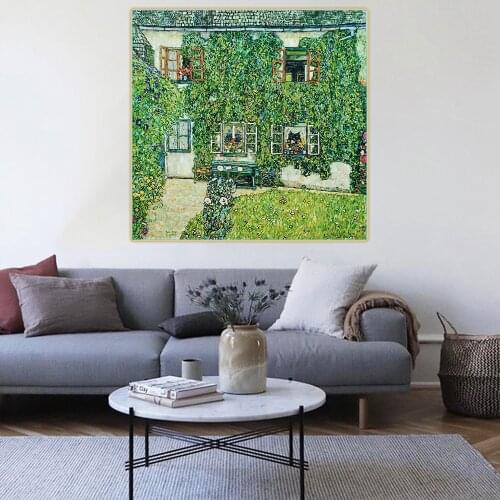 Citon Gustav Klimt《The House of Guardaboschi》Canvas Oil Painting Famous Art Poster Picture Wall Decor Home Interior Decoration