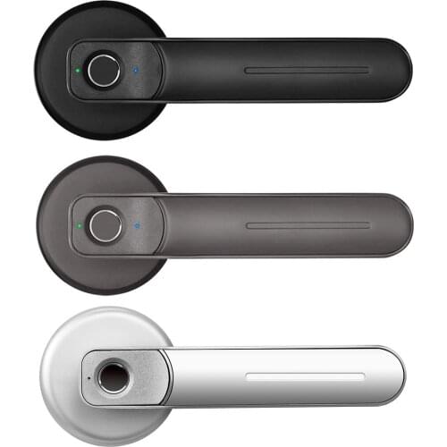 Fingerprint Door Lock Handle USB Rechargeable Anti Theft Unlock Smart Electric Biometric Keyless Security Entry with 2 Keys