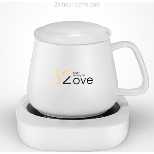 ZK30 Electric Powered Cup Warmer Heating Cup Magnetic Stirring Cup Desktop Heated Mug Plate for Tea Coffee Milk