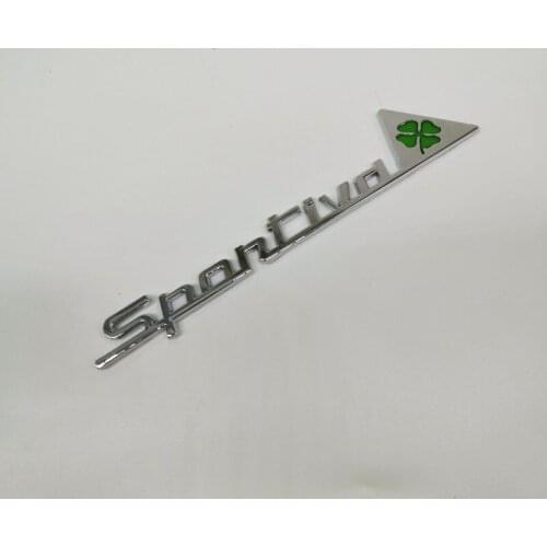 2pcs Sportiva Quatrefoil Green Delta Car Side Fender Emblem Badge Stickers for Alfa Romeo 4C 8C 156 166 159 Giulietta Spider GT