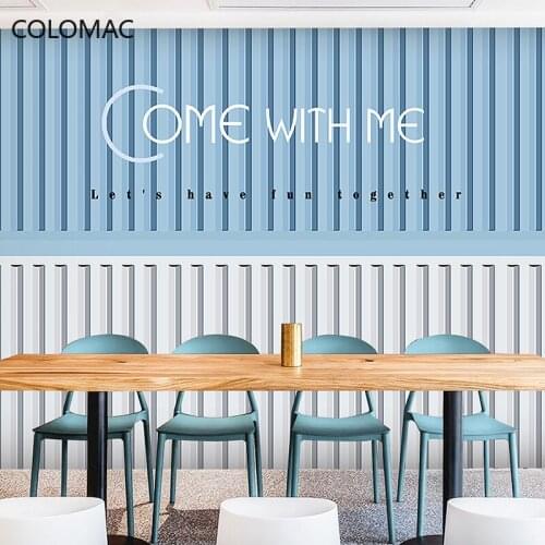 Colomac Custom Tide Brand Iron Container Wallpaper Milk Tea Shop KOL Background Mural Decorative Wall Sticker Drop Shopping