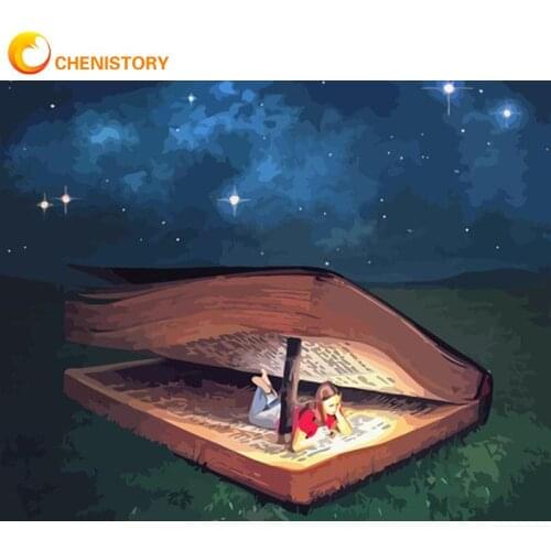 CHENISTORY Pictures By Number Pictures Book With Girl Kits Painting By Numbers Adult DIY Frame Modern Drawing On Canvas HandPain