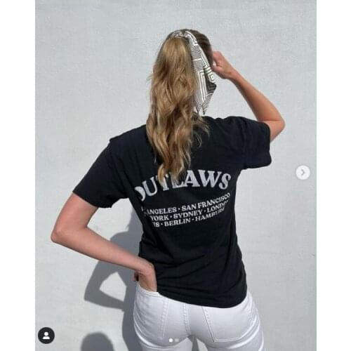 Classic Retro English Graphic T-shirt Street Style Tops