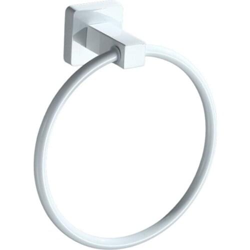 304 Stainless Steel Towel Ring Towel Hanging Ring Round Simple White European Bathroom Accessories