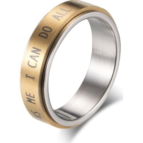 Free Shipping New Arrival Religious Christian Jesus Rotatable Finger Rings Stainless Steel Unisix Couple Jewelry 2021 Bijouterie
