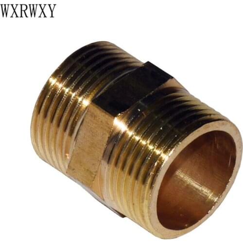 Wxrwxy brass Repair joints 3/4 Extended repair joints copper double thread connector male connectors 3/4 fittings 5pcs