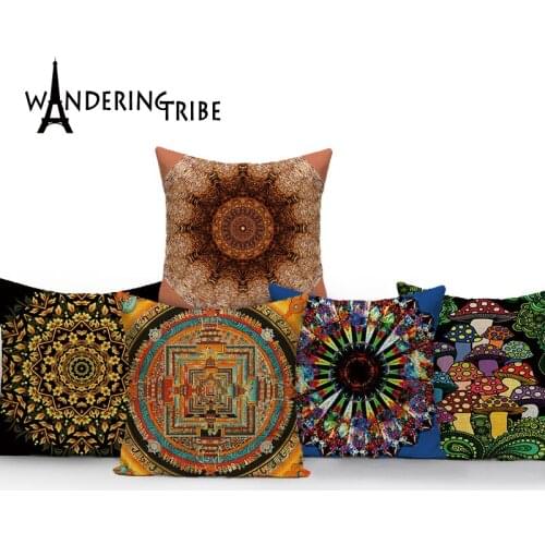Morocco Cushion Cover Decoration Nordic Circle Polyester Living Room PillowsCase Colorful Mandala Bed Car Cushions Covers45*45Cm