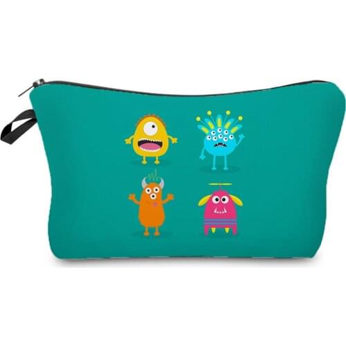 Lovely Printed Cartoon Makeup Bag Hot Sale Cosmetics Organizer Bag for Trip Waterproof Storage Bags for Women Small Pencil cases