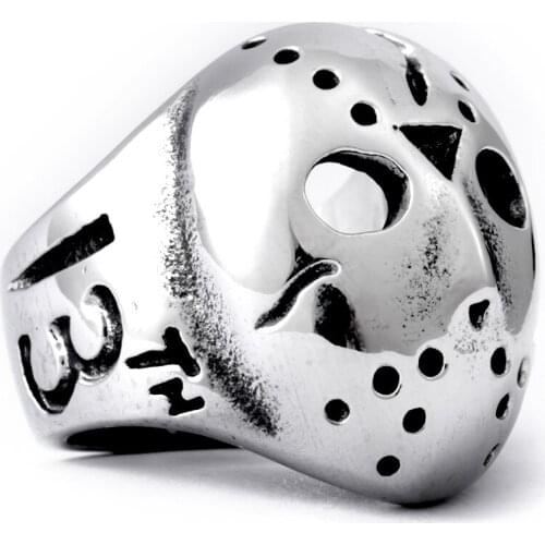 Stainless steel jason mask ring for men titanium steel ring for engagement