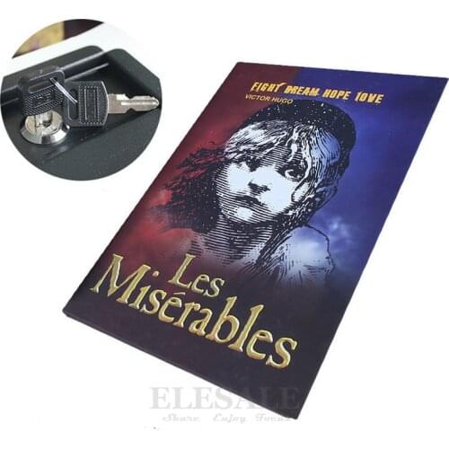 New Security Hidden Safe Box Classic Real Book Safe Key Lock Metal Simulation Book Style Les Miserables 222*152*45mm