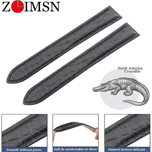ZLIMSN Original Genuine Alligator Strap 16MM-14MM For RONDE DE CARTIER Providing Private Customization Service Watch band