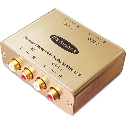 Passive HIFI Audio splitter audio signal splitter RCA splitter 1 Input 3 Output