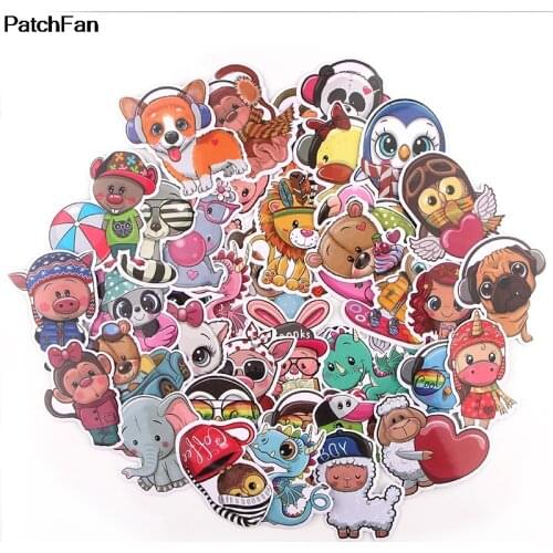 Patchfan 41pcs animal world Kids Sticker for DIY scrapbooking album Luggage Laptop Phone notebook decal Waterproof Sticker A2633