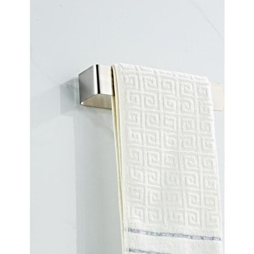 304 Stainless Steel Brushed Towel Rack Free Perforated Bathroom Shelf Bathroom Pendant Cross-Border Towel Bar
