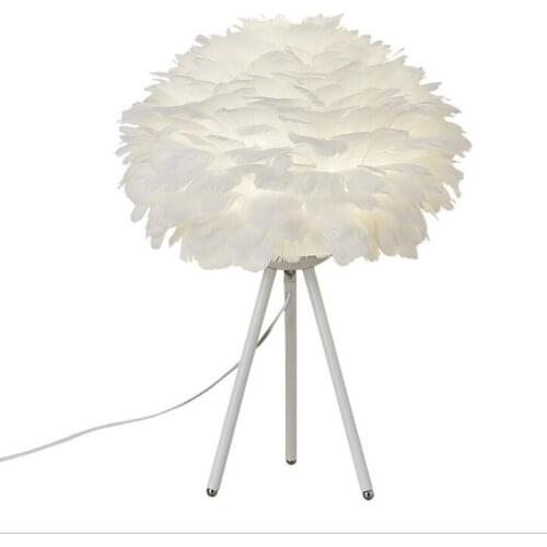 Postmodern Nordic Table Feather lamp Desk Lamp Nordic Modern Minimalist Eye care warm study table lamp Home Bedroom Study Room