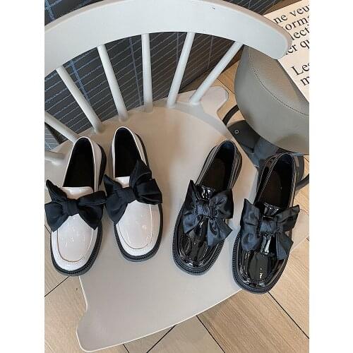 Casual Woman Shoe Clogs Platform Loafers With Fur Slip-on British Style Oxfords Shallow Mouth Round Toe Female Footwear Creepers