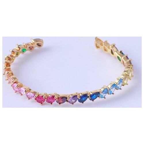 Simple, colorful and inlaid with color zircon, shining and fashionable Bracelet