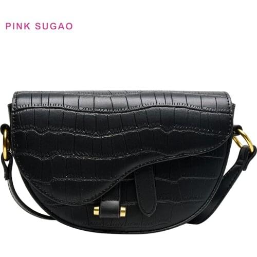 Pink Sugao Luxury Handbags Women Bags Designer Crossbody Bag For Women Shoulder Bag 2019 High Quality Saddle Bag Women Purse
