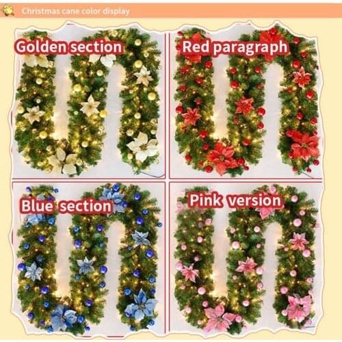 Xmas Party Home Holiday Decoration Christmas Decoration Rattan with Light Strip 2.7m Garland Home Garden Ornament