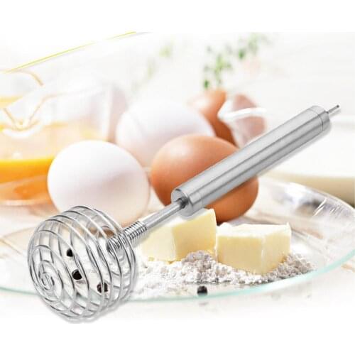 Stainless Steel Spiral shape Manual Whisk Frother Blender Egg Beater Stirrer Kitchen Tool Egg Tools Kitchen Gadgets