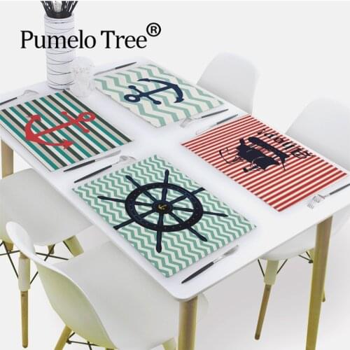 Nautical Navy Napkins for Plates Anchor Decor Cloth Napkin Sea Ocean Blue Boat Wedding Cloth Napkin Mat Tea Towels Geschirrtuch