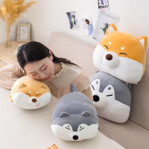 Cute Shiba Inu&Husky Dog Plush Toys Cute Animals Stuffed Doll Soft Cartoon Pillow Sofa Bed Cushion Kawaii Gift for Kids Girls