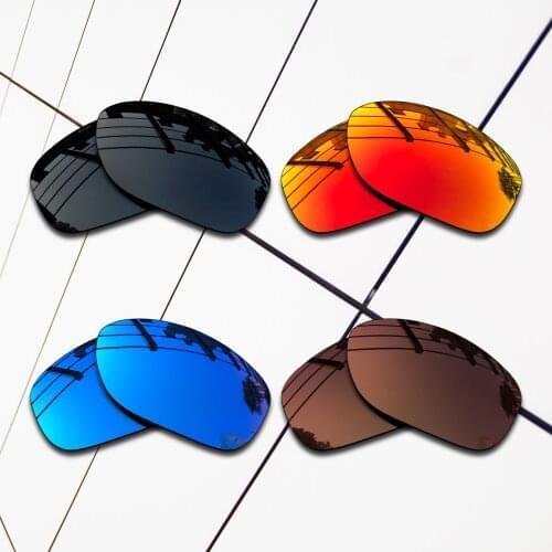 E.O.S 4 Pairs Black & Brown & Blue & Fire Red Polarized Replacement Lenses for Oakley Pit Bull OO9127 Sunglasses