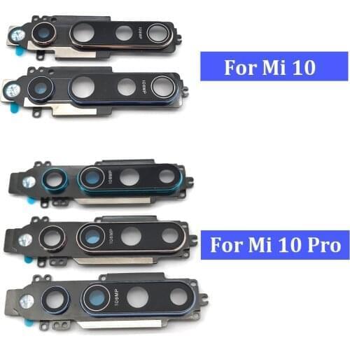 5Pcs/lot Rear Camera Glass Lens Cover With Frame Holder with Sticker Replacement Spare Parts For Xiaomi Mi 10 Pro Mi10