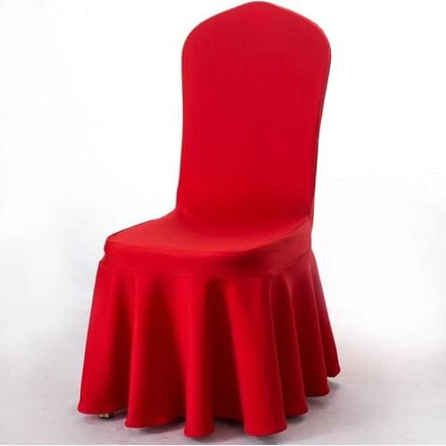 Thickened Skirt Dining Chair Cover White Elastic Chair Slipcover Stretch Chair Cover for For Kictchen Wedding Party Hotel
