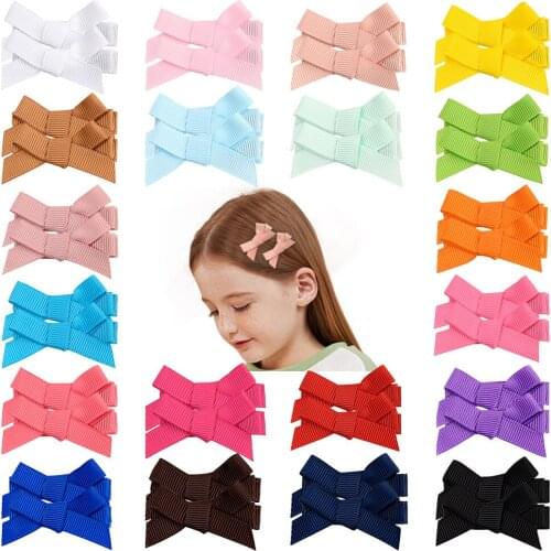 Candy Color Bow Clips For Girls Cross Grosgrain Ribbon Bows Hairpin Barrettes Childrens Headwear Headband Kids Hair Accessories