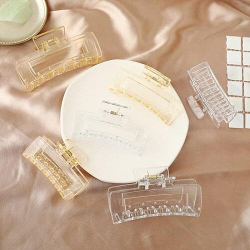 1pcs Women/girls Korean Solid Hair Claws Elegant Clear Hair Clips Hairpins Barrette Headwear Hair Accessories Gifts
