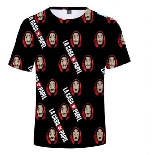 La Casa De Papel 3D T Shirt Men Women Hip Pop Streetwear Casual Short Sleeve Money Heist Cool Funny Tshirt Summer Tops Tees