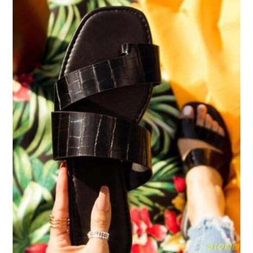 Hot 2020 Womens Shoes Summer Slippers Outdoor Flat Beach Sandals Solid Color Open Toe Sexy Plus Size 41