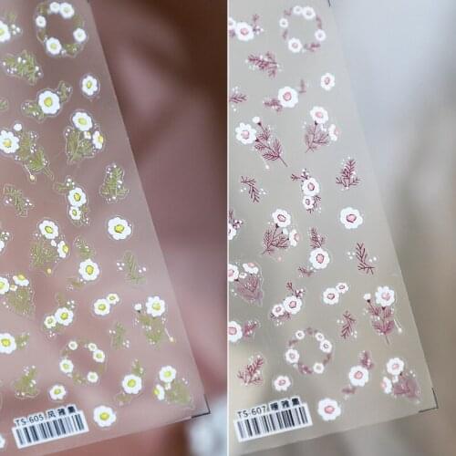 1 Sheet Collaboration Leaves Flower Nail Art Sticker Plants Decals Decoration Slider For Manicuring