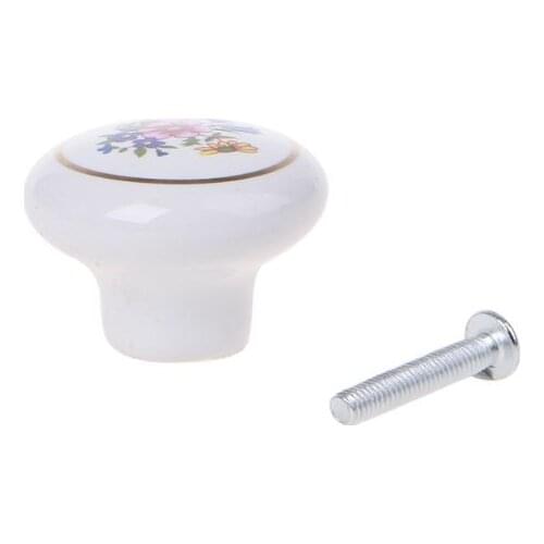 1PCS Ceramic Kitchen Door Knobs Cabinet Drawer Cupboard Locker Pull Handle