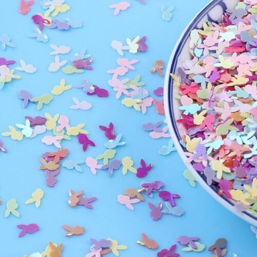 10g Rabbit Head Paillettes Loose Sequins Nail Sticker for Crafts 6mm Glitter Bunny Confetti Nails Art Decoration DIY Sewing PDNE