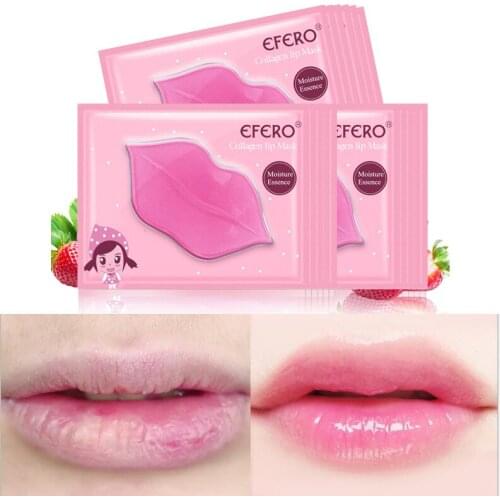 Efero 10Pcs Collagen Lip Mask Crystal Gel Patches For Care Anti-aging Wrinkle Plumper Moisturizing Essence Lipmask