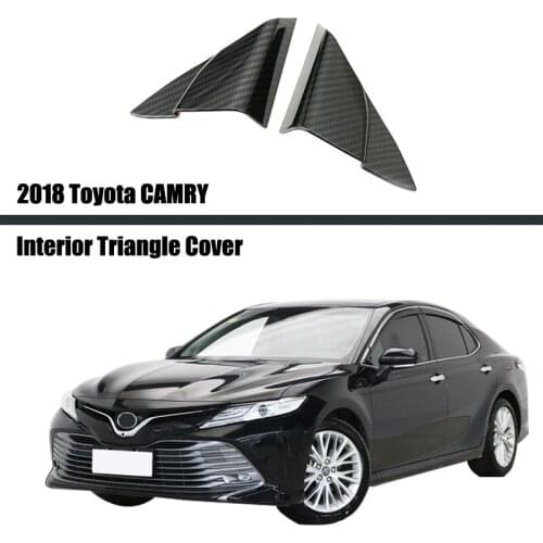For Toyota CAMRY 2018 2019 2020 2021 Carbon Fiber Front Interior Window Pillar Cover Trim Triangle Frame Car Accessories 2pcs