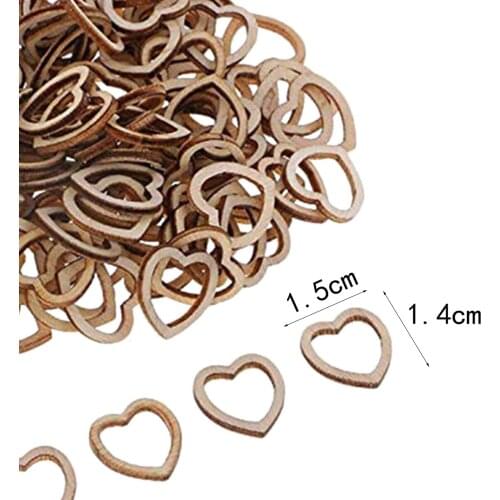 20pcs Wooden Hollow Heart Confetti Rustic Scatter Hearts Wedding Table Decoration Crafting Wooden Embellishments