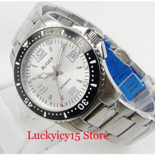 2019 New Arrival Automatic Mens Watch Sapphire Glass Ceramic Bezel 40mm Watch Case Mental Strap Auto Movement