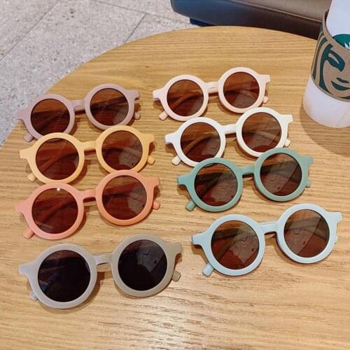 2021 Baby Boys Girls Round Sunglasses Childrens Colors Cute Sunglasses Goggles Outdoor Kids Summer Beach Holiday Eyewear UV400